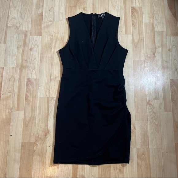 Lulu's Womens Black Cocktail Hour Black Wrap Dress Size Small - Picture 2 of 7